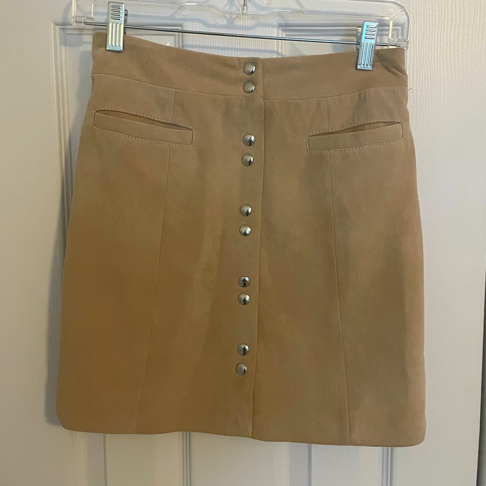 Intermix Suede Button front mini skirt